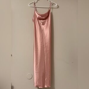 Bebe Blush Satin Slip Dress